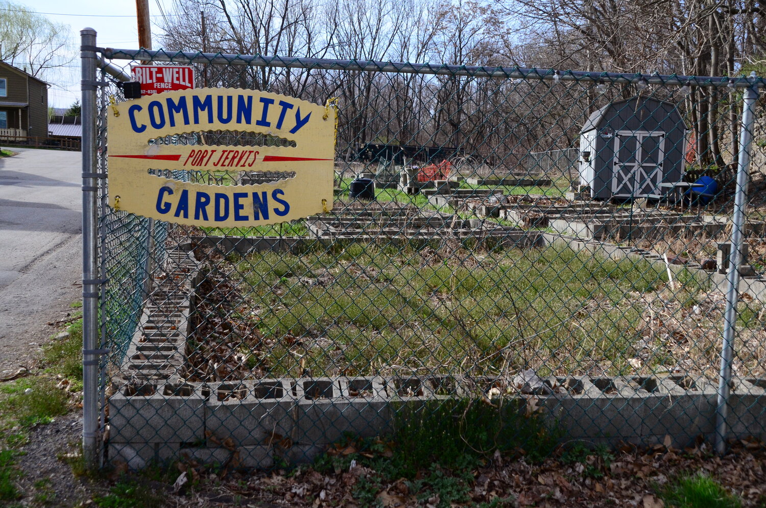 The Port Jervis community garden in the off-season.